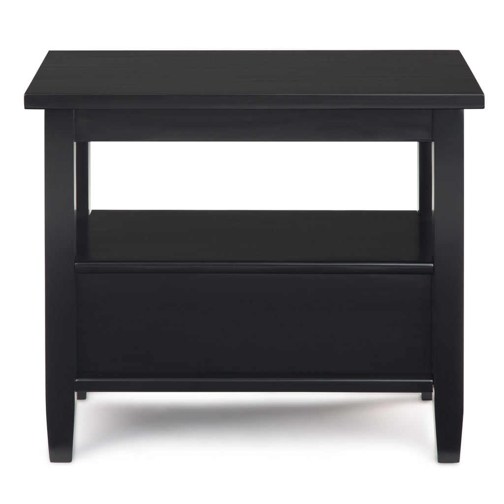 Warm Shaker Solid Wood 14 Inch Wide Transitional Narrow Side Table