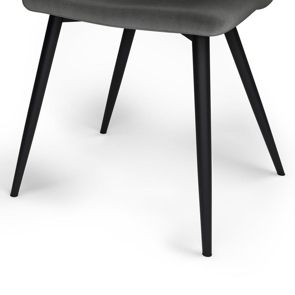 Baylor Dining Chair - Set of 2 - Dark Grey Velvet