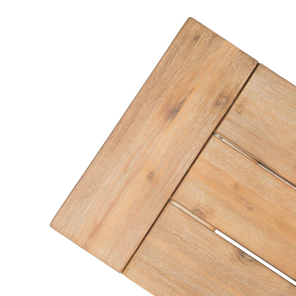 Outdoor Bench with Slat Panel Design and Acacia Wood Frame (Set of 2)