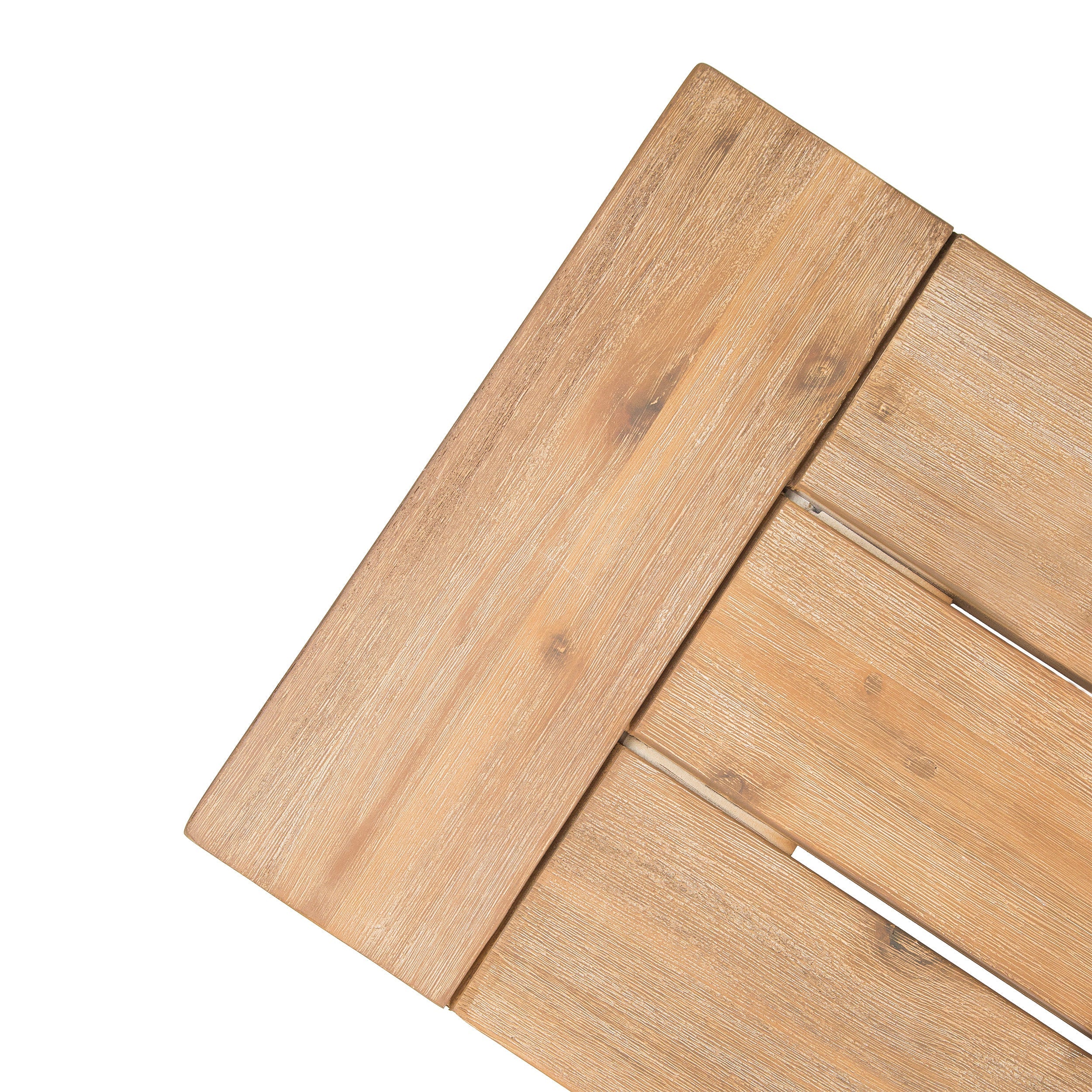 Outdoor Bench with Slat Panel Design and Acacia Wood Frame (Set of 2)