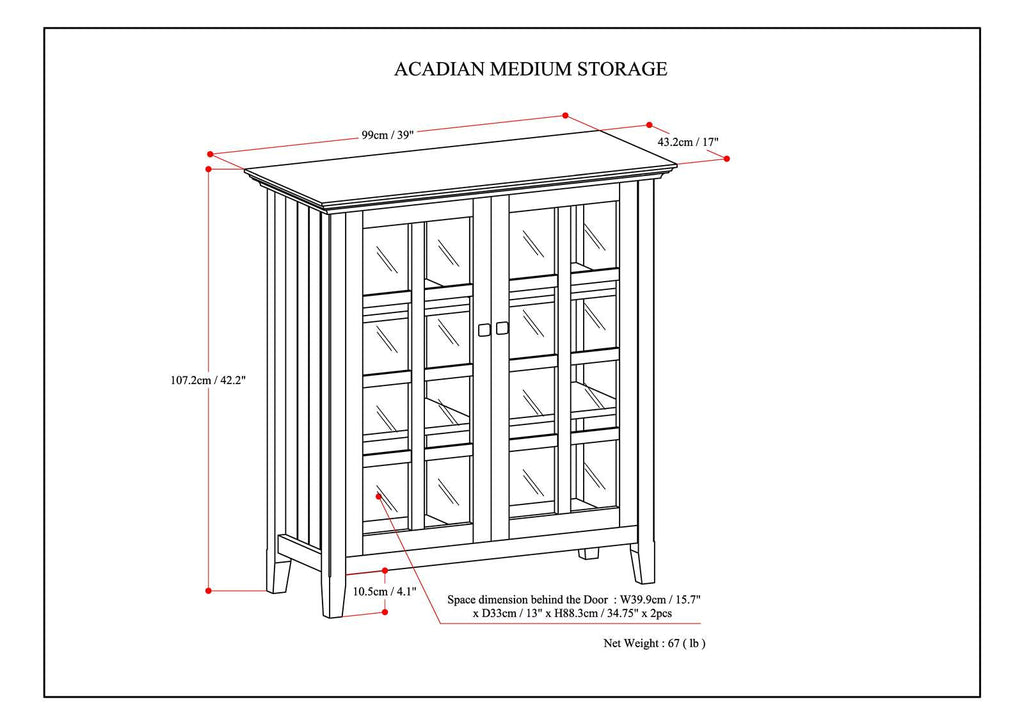 Acadian - Medium Storage Cabinet - Distressed