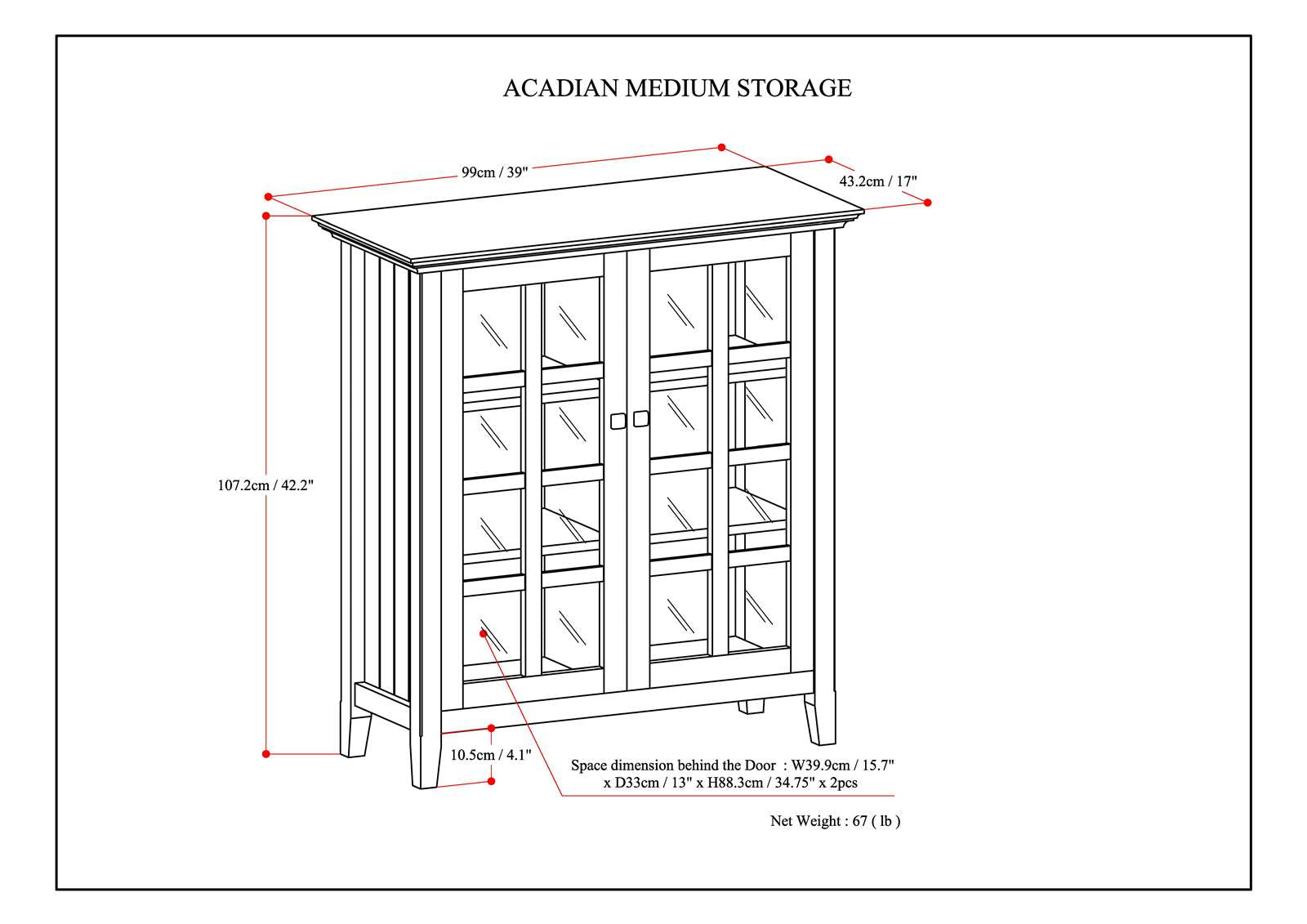 Acadian - Medium Storage Cabinet - Distressed