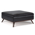Owen 36 Inch Wide Square Coffee Table Storage Ottoman in Tanners