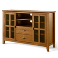 Artisan 53 Inch Wide Solid Wood Tall TV Stand in Light Golden