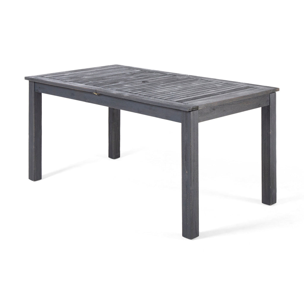 Outdoor Expandable Acacia Wood Dining Table, Dark