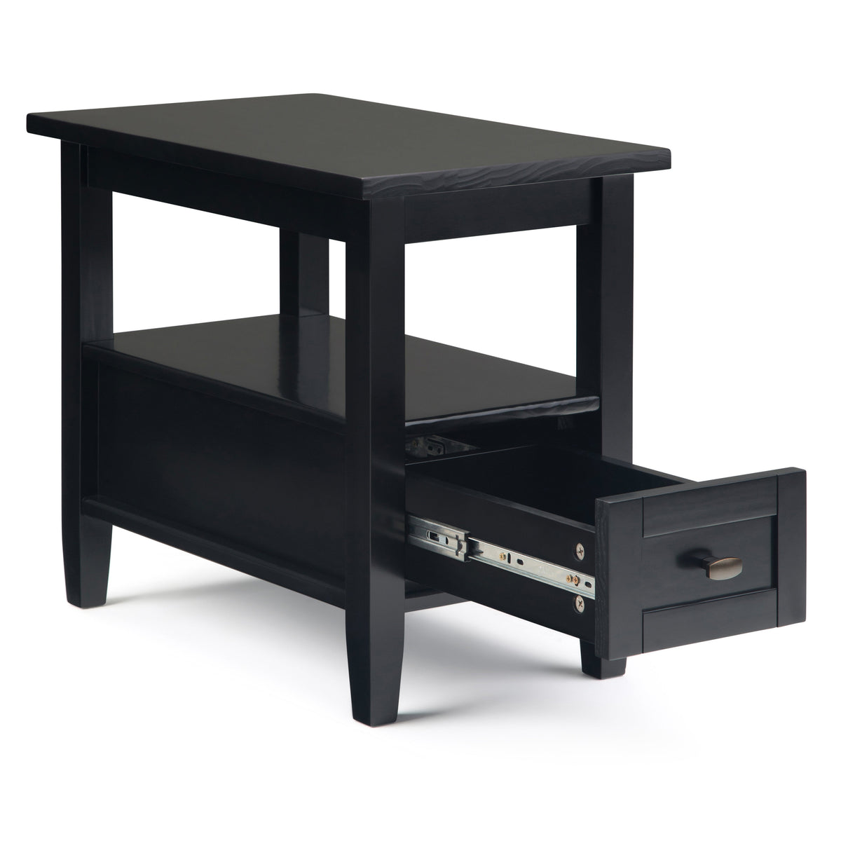 Warm Shaker Solid Wood 14 Inch Wide Transitional Narrow Side Table