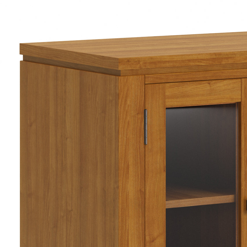 Cosmopolitan 72 Inch Wide Solid Wood TV Stand in Light Golden