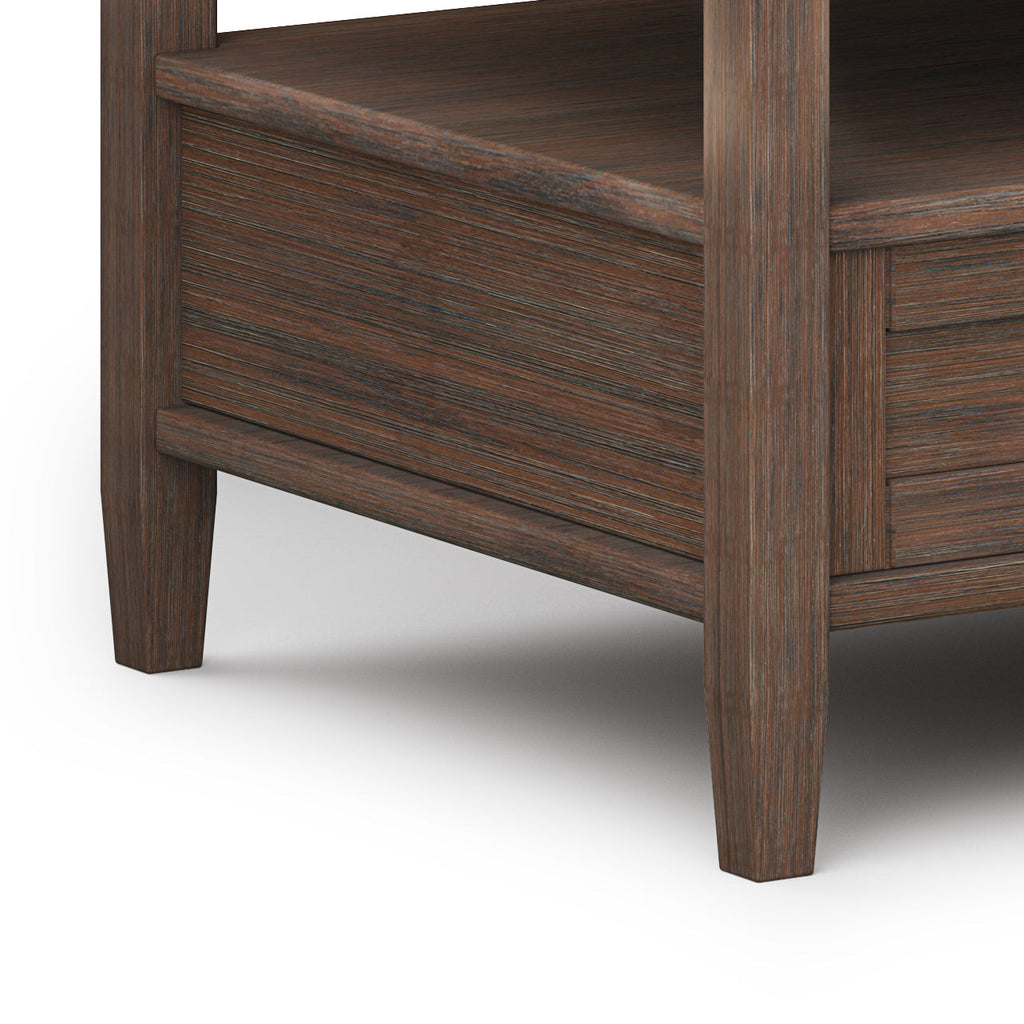 Warm Shaker Solid Wood 48 Inch Wide Transitional Coffee Table