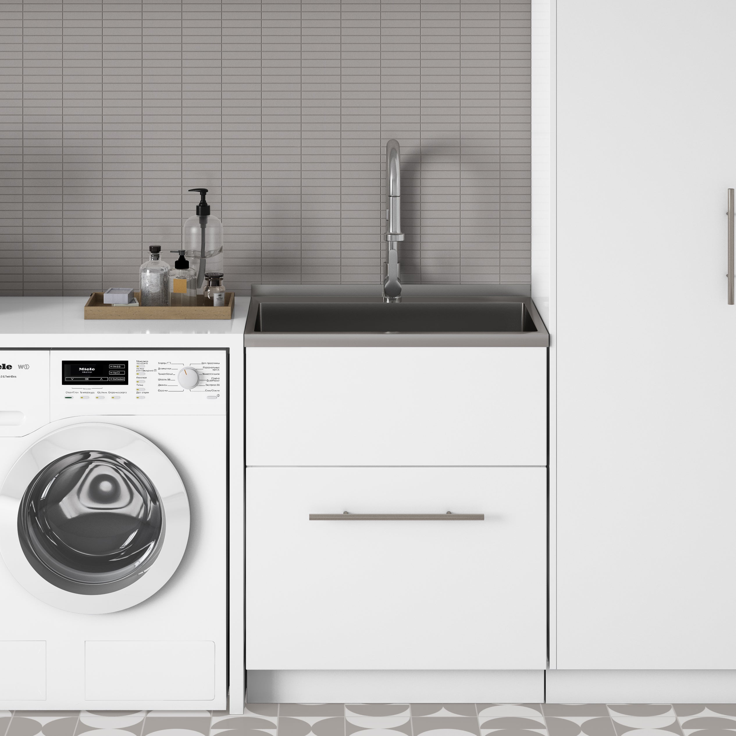 Metro 28" Laundry Cabinet with Faucet and Stainless Steel Sink
