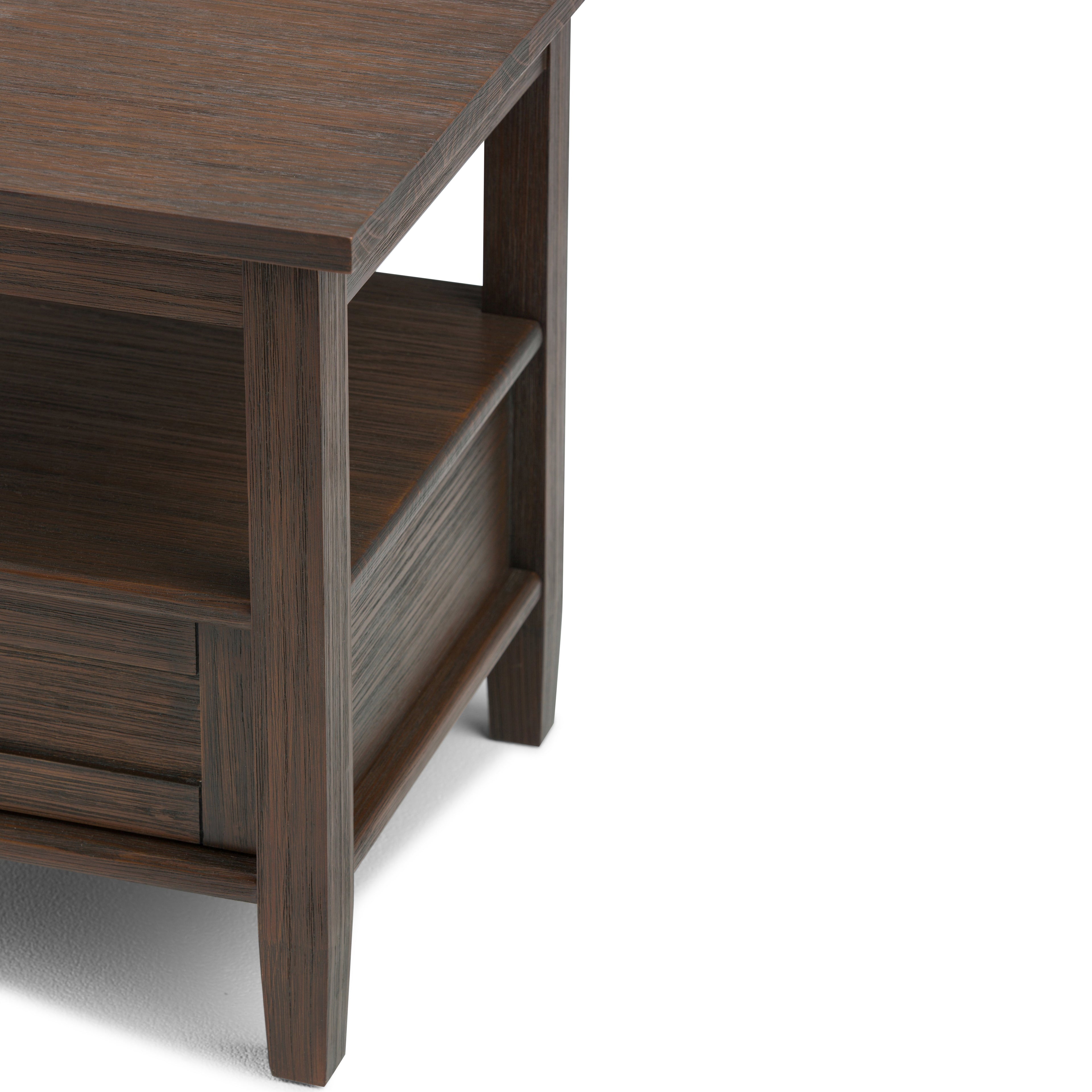 Warm Shaker Solid Wood 20 Inch Wide Transitional End Table