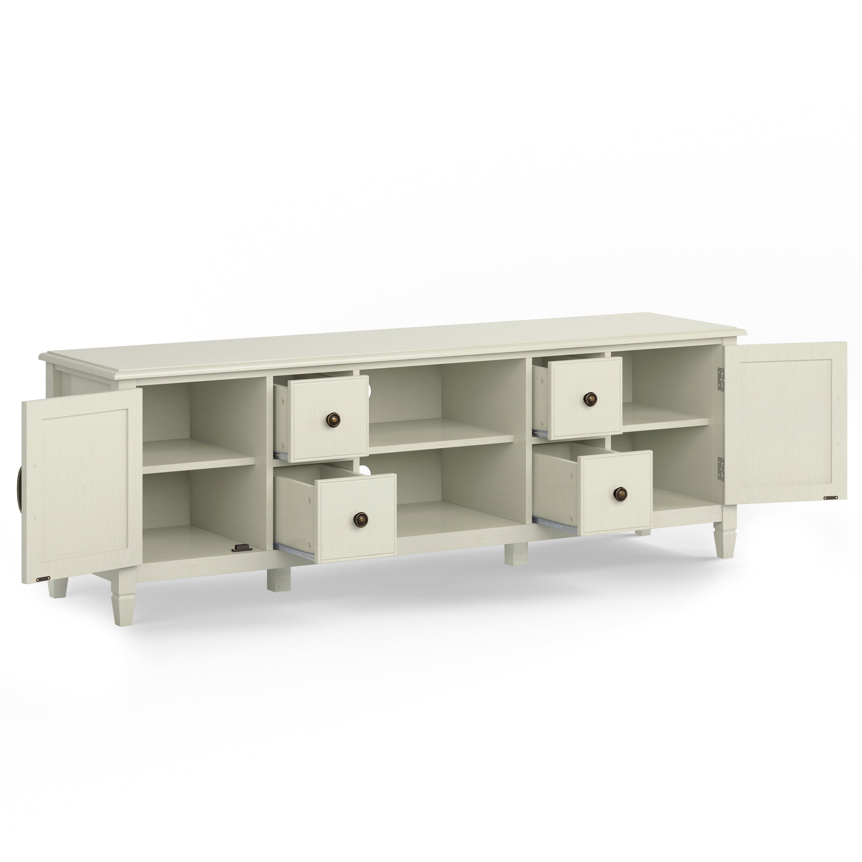Connaught 72 Inch Wide Solid Wood TV Stand in Antique