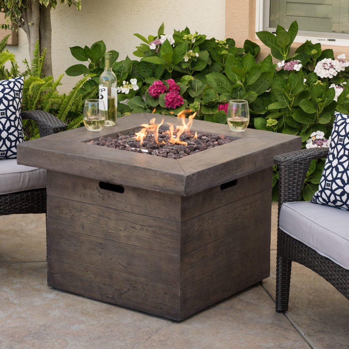 Anchorage 32" Wood Square MGO Fire Pit