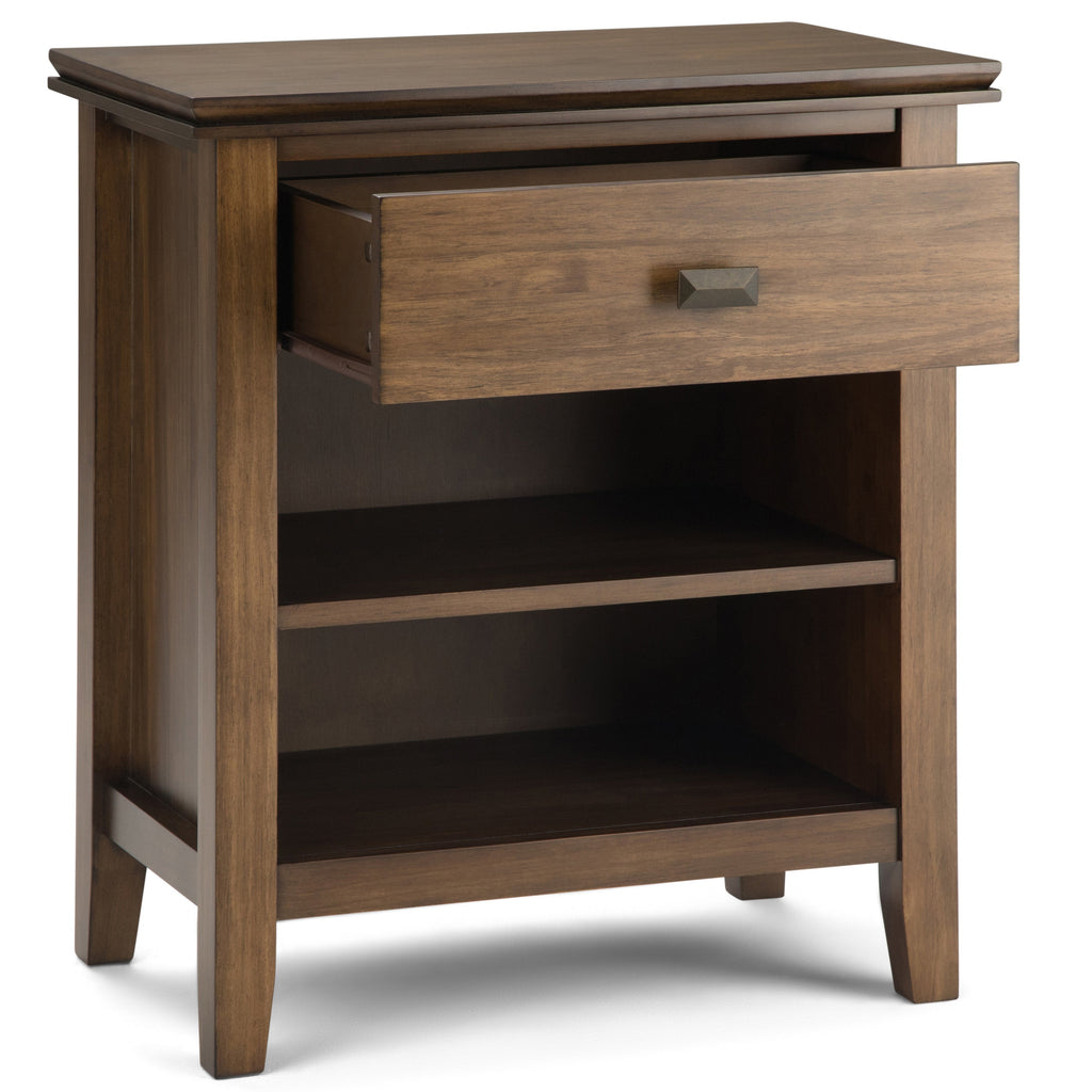 Artisan 24 Inch Wide Solid Wood Bedside Table in Rustic