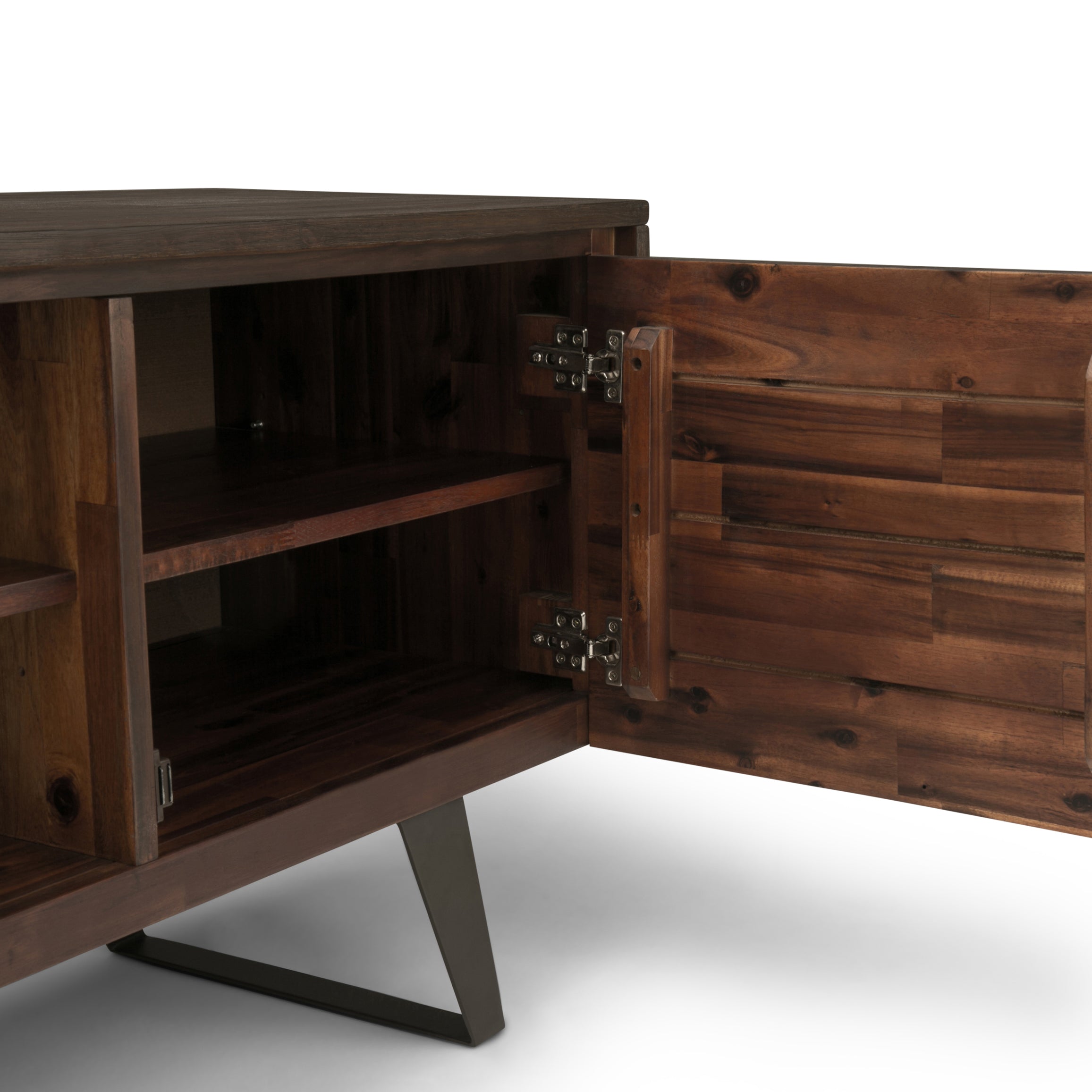 Lowry 63 Inch Wide Solid Wood TV Stand in Distressed