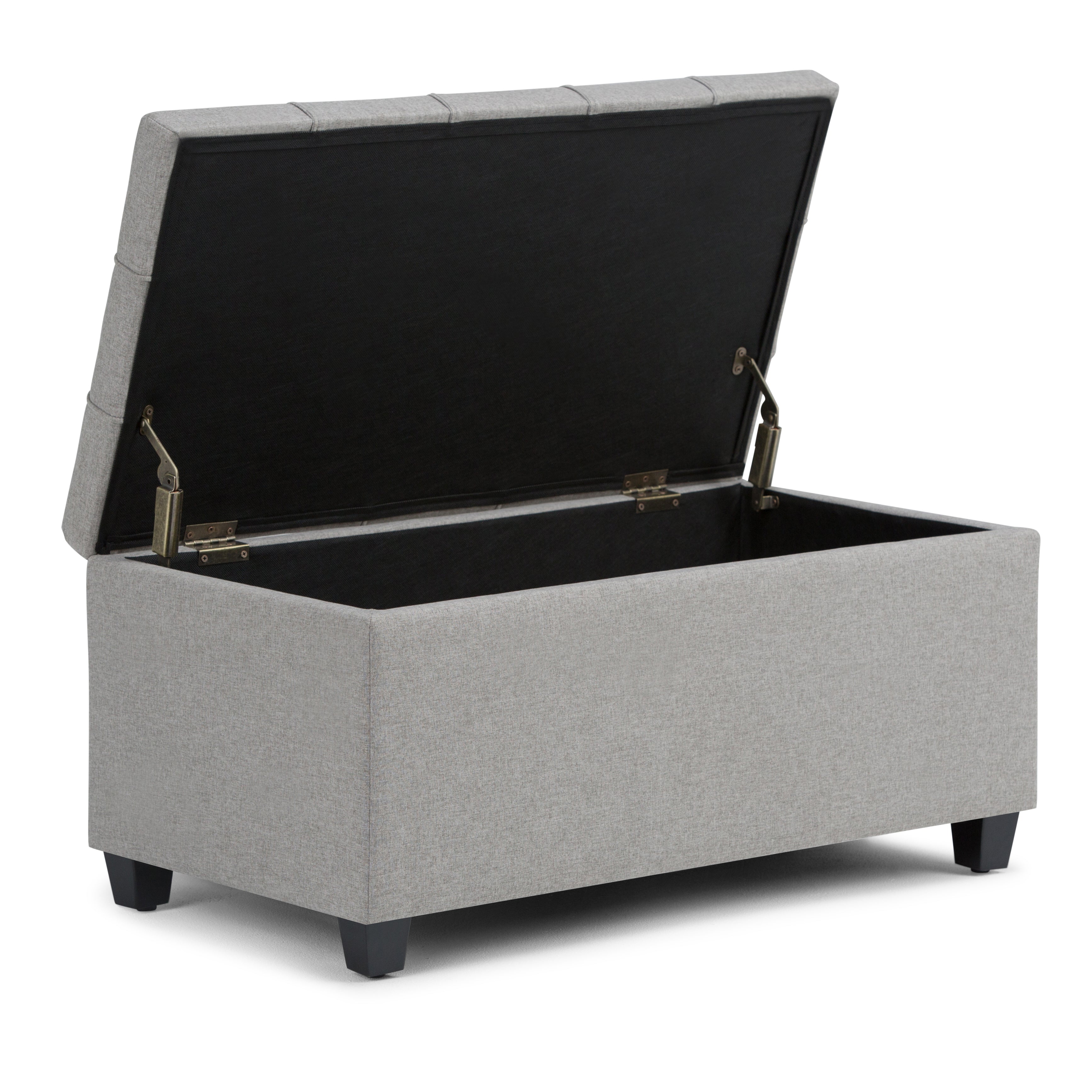 Sienna 33 Inch Wide Storage Ottoman Bench in Dove
