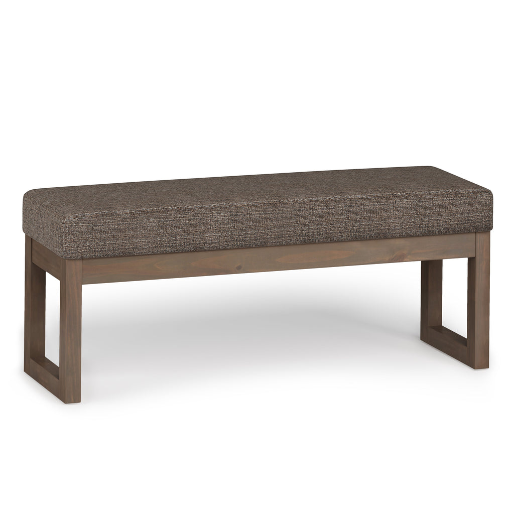 Milltown 44 Inch Wide Solid Wood Large Ottoman Bench in Mink
