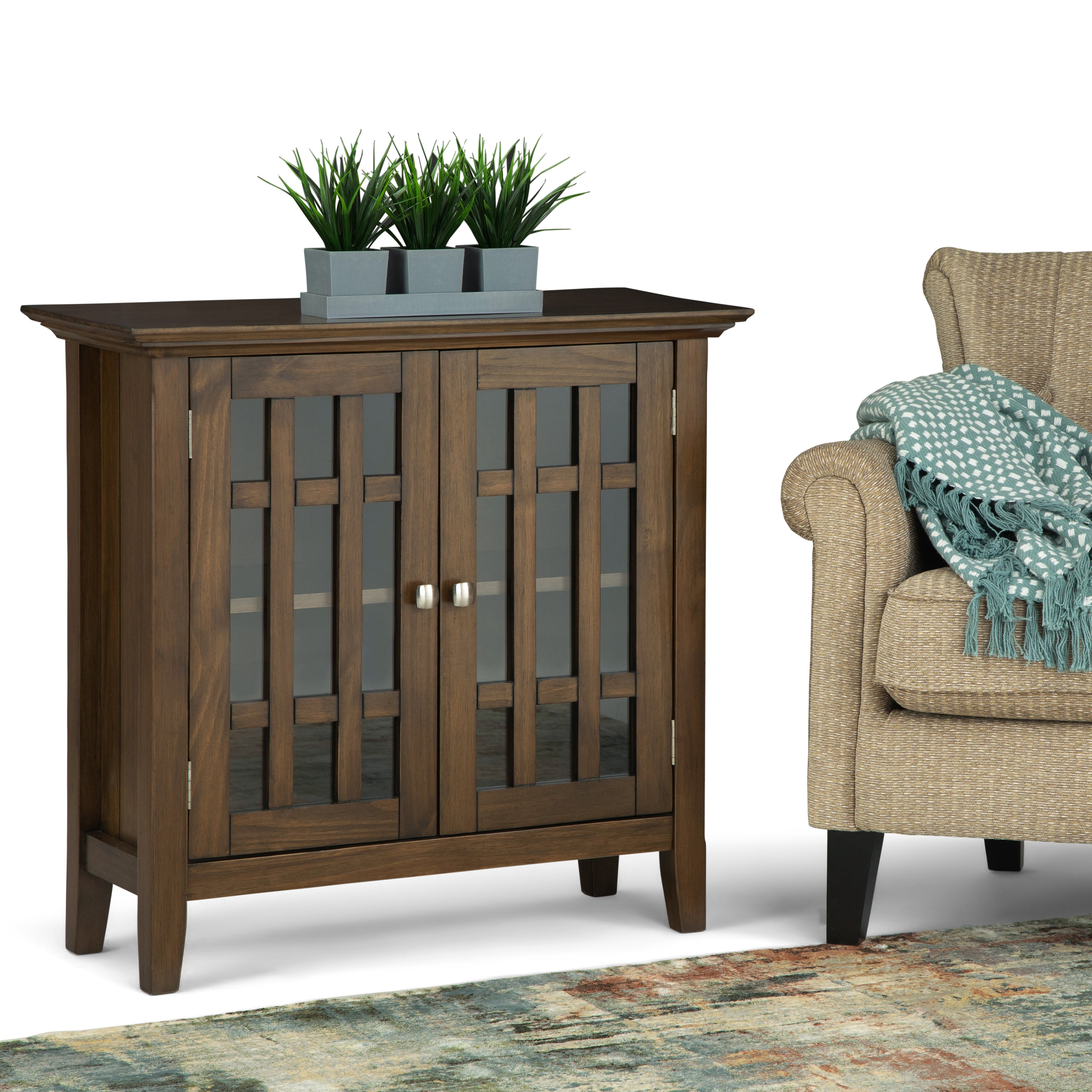 Bedford 32 Inch Wide Solid Wood Low Storage Media Cabinet
