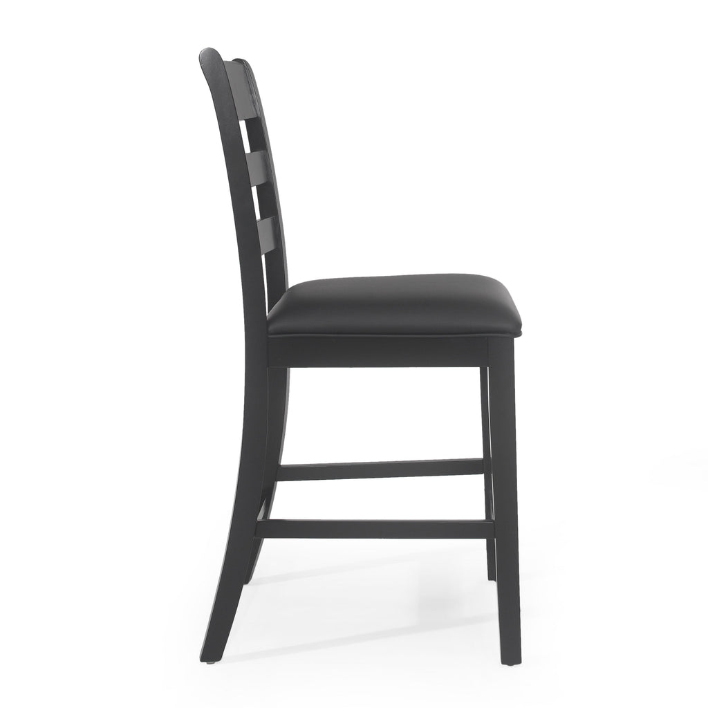 Farmhouse Upholstered Wood Counter Stools (Set of 2)