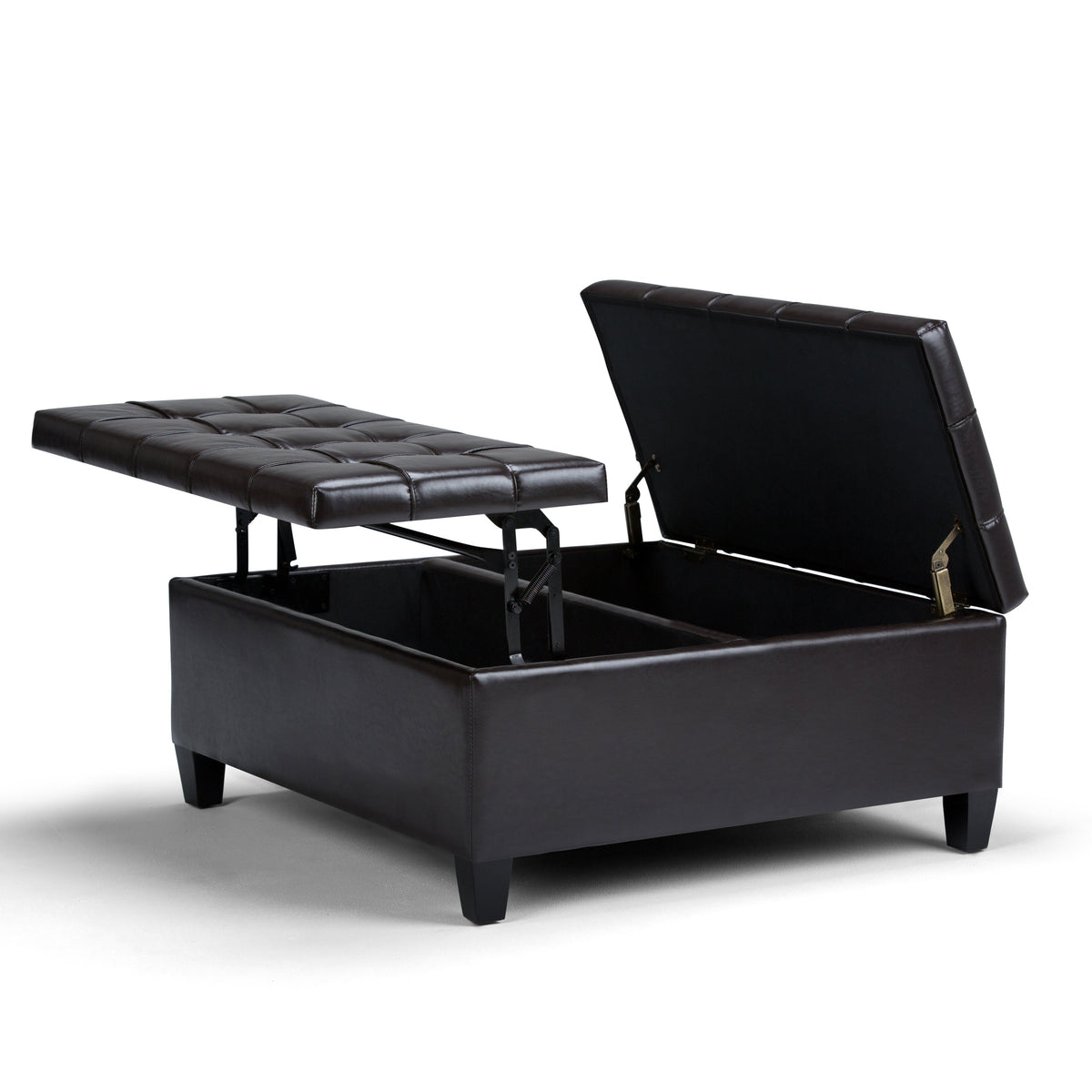 Harrison 36 Inch Wide Coffee Table Storage Ottoman in Tanners