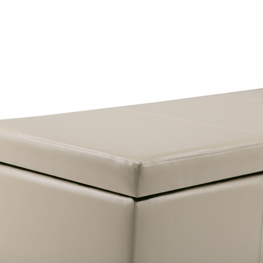 Avalon 48 Inch Wide Storage Ottoman Bench in Satin