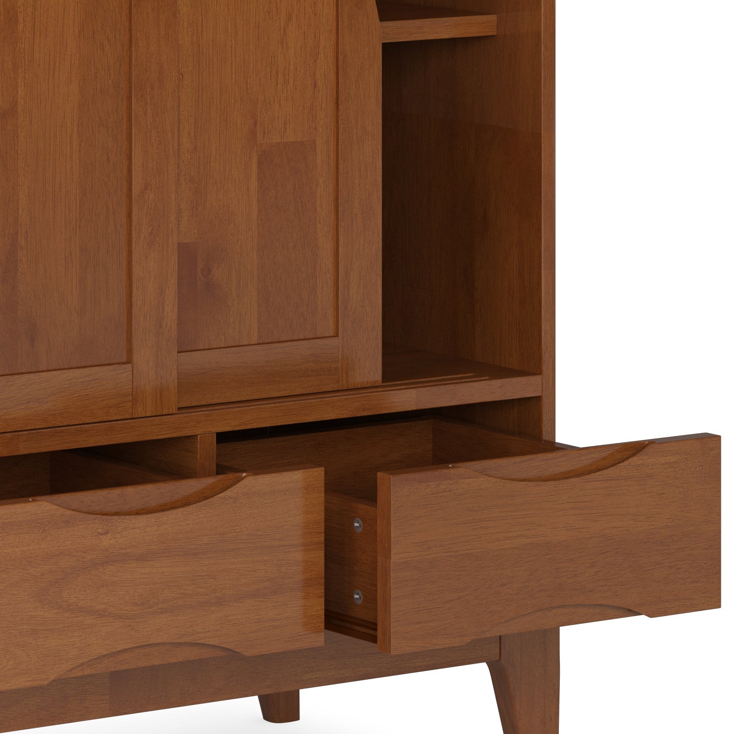 Harper 48 Inch Wide Solid Hardwood Mid-Century Modern Medium Storage Cabinet in Teak