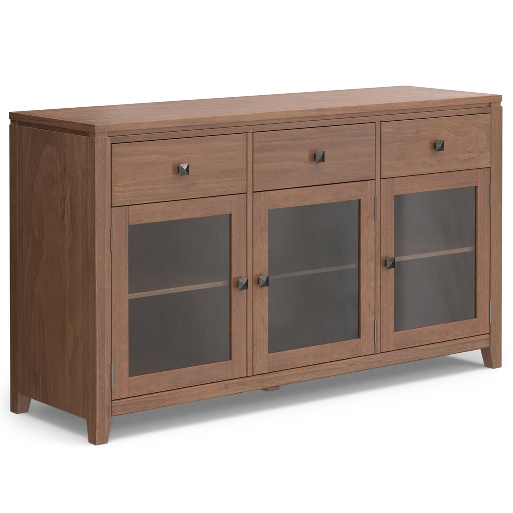 Cosmopolitan 54" Wide Solid Wood Sideboard Buffet in Medium Saddle