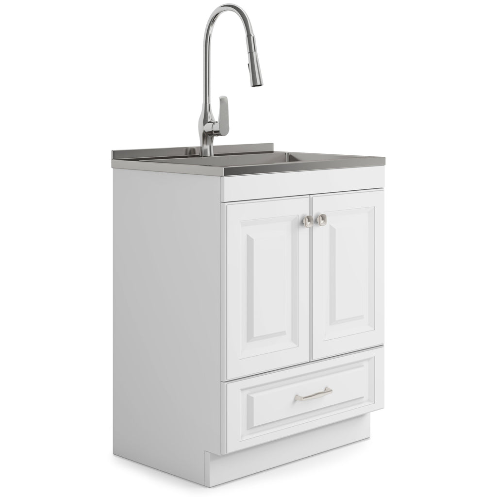 Lawrence 28" Laundry Cabinet with Faucet and Stainless Steel Sink