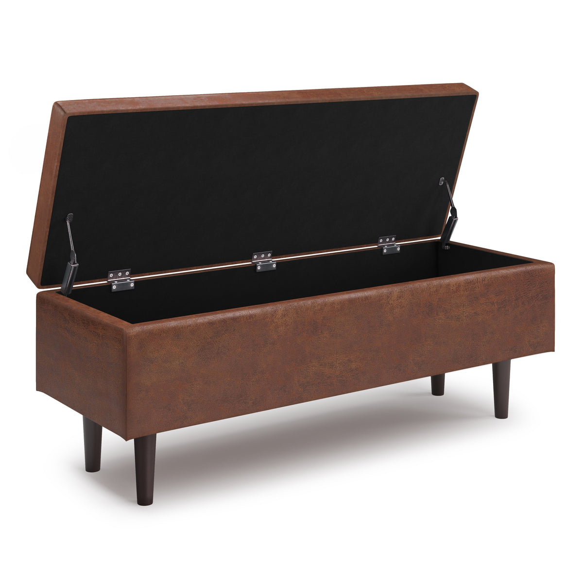 Shay 48 Inch Wide Mid-Century Rectangular Storage Ottoman