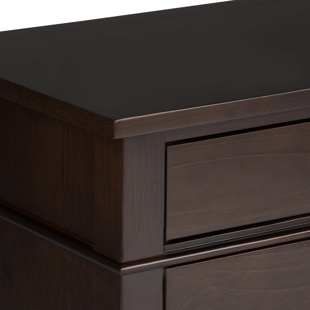 Carlton 24 Inch Wide Solid Wood Bedside Table in Brunette