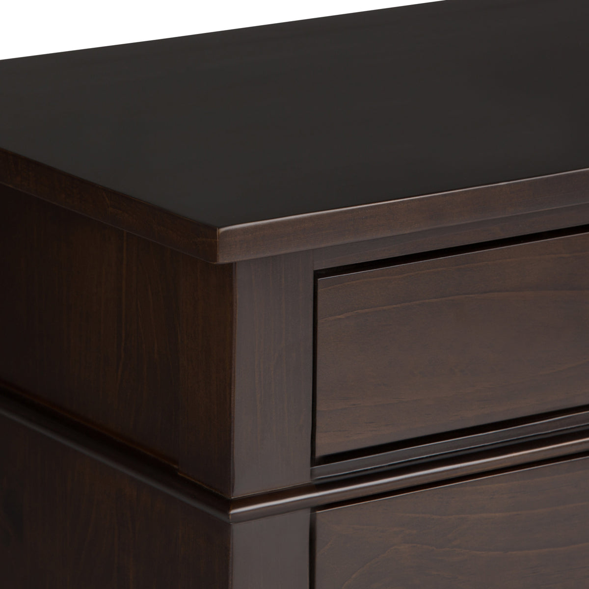 Carlton 24 Inch Wide Solid Wood Bedside Table in Brunette