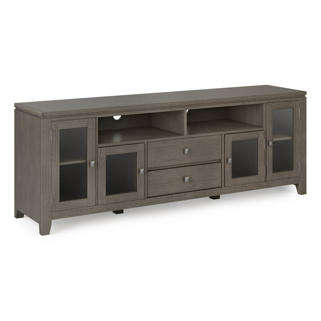 Cosmopolitan 72-Inch Wide Solid Wood TV Stand in Farmhouse