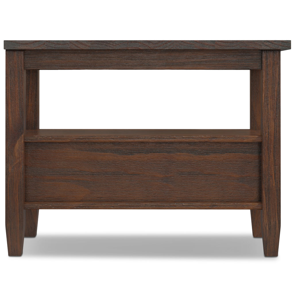 Warm Shaker Solid Wood 14 Inch Wide Transitional Narrow Side Table