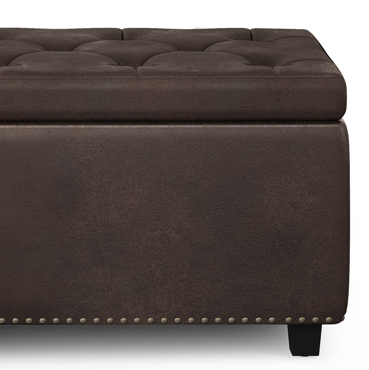 Hamilton 48 Inch Wide Storage Ottoman in Distressed