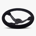 The Le Mans | Black Alcantara Suede | Black Spoke | Black Stitch