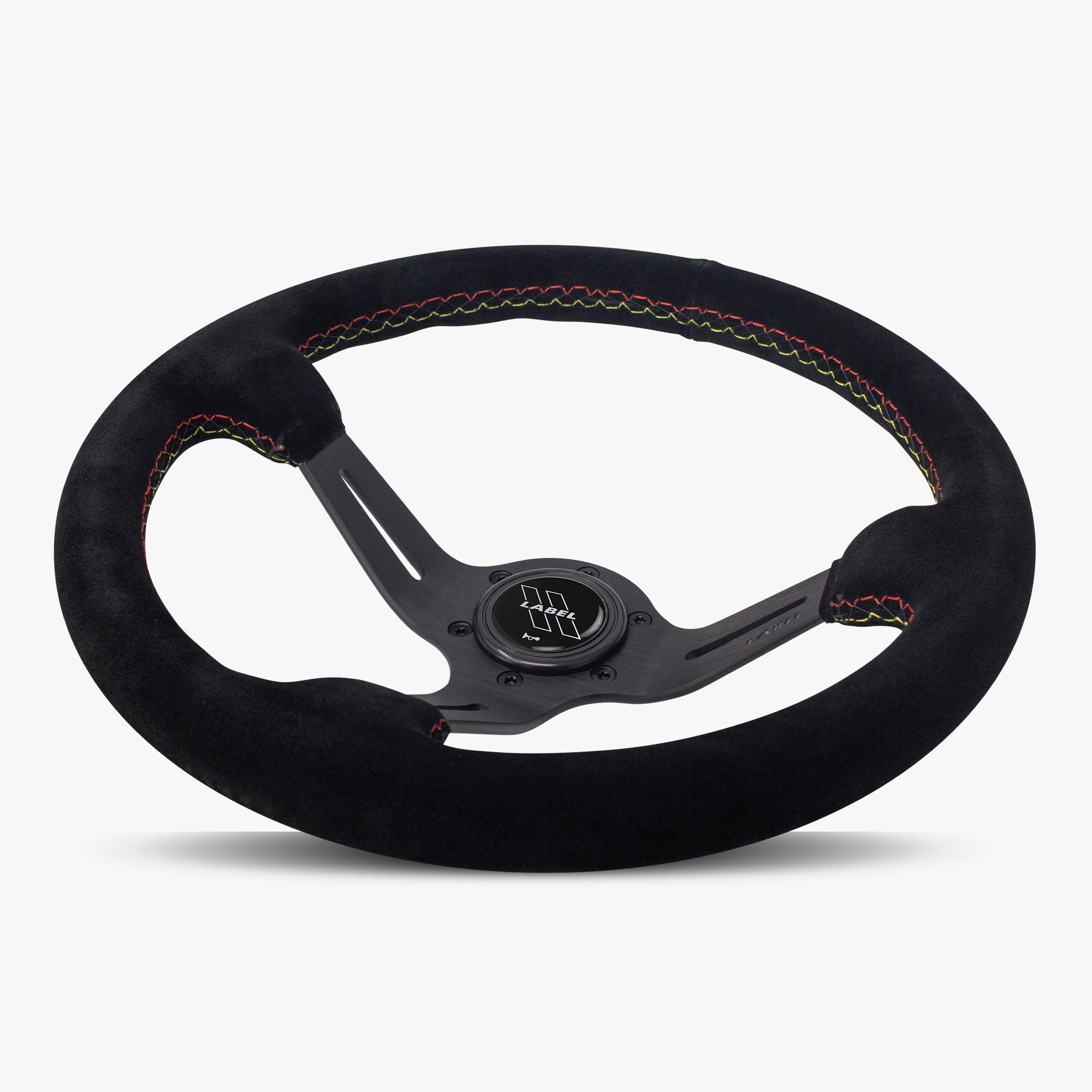 The Le Mans | Black Alcantara Suede | Black Spoke | Euro Stitch