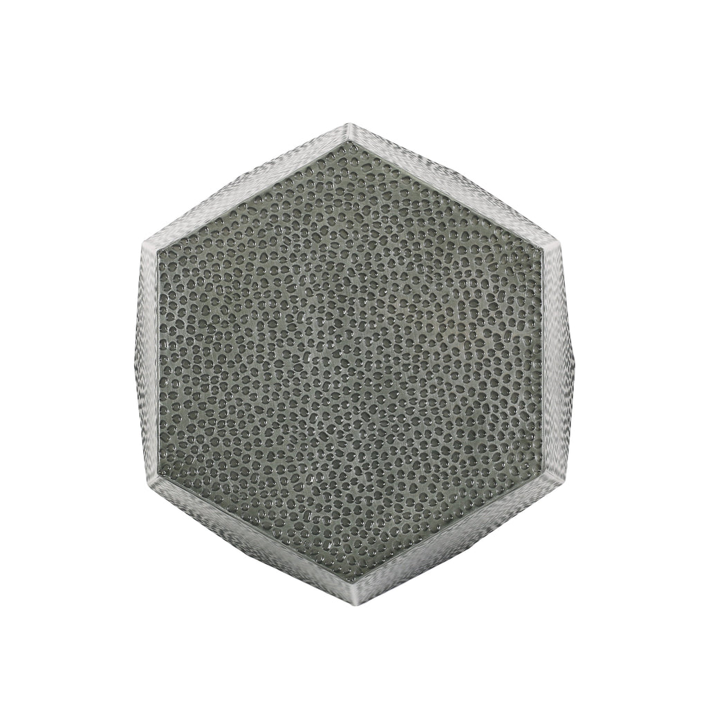Metal Hammered End Table