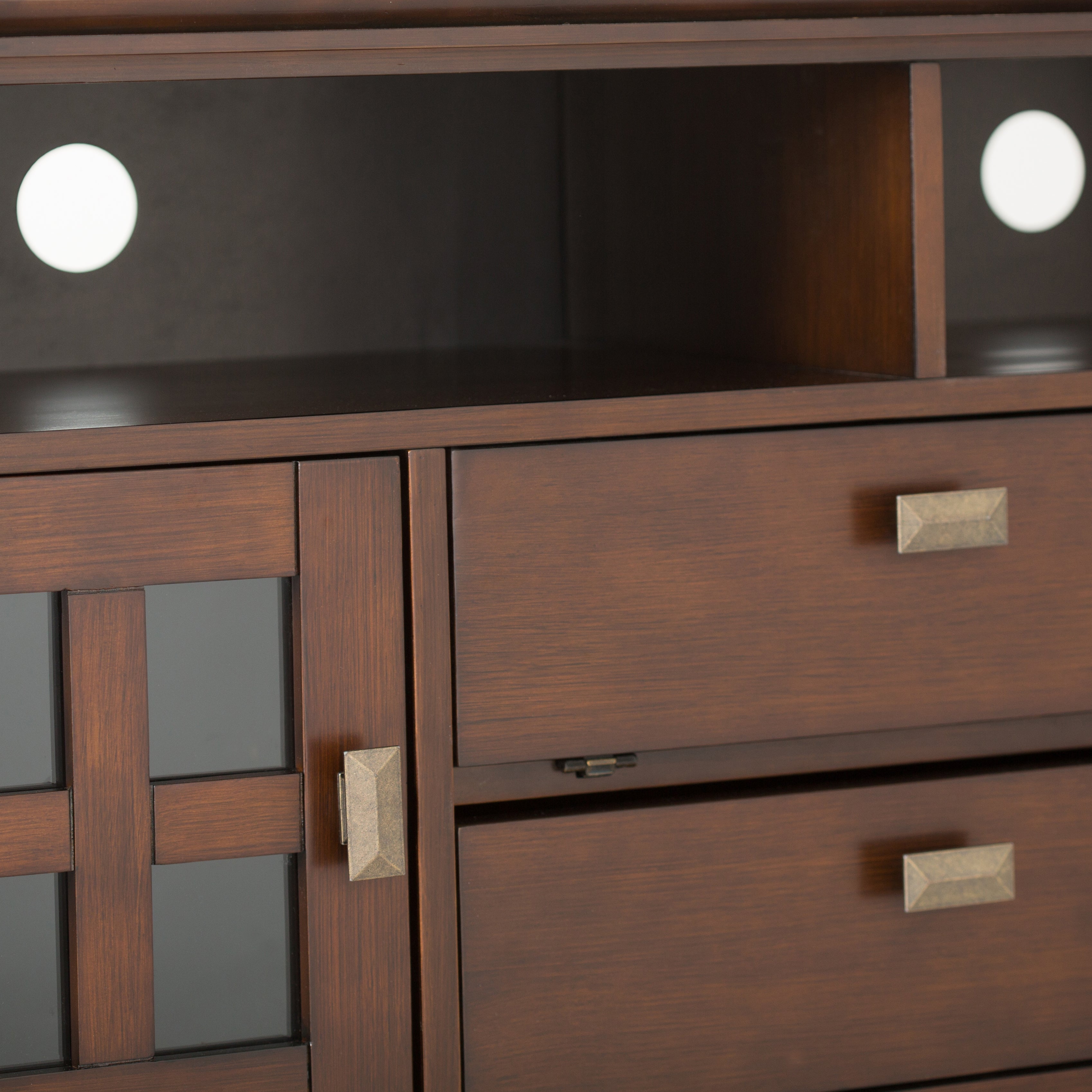 Artisan 72 Inch Wide Solid Wood TV Stand in Russet