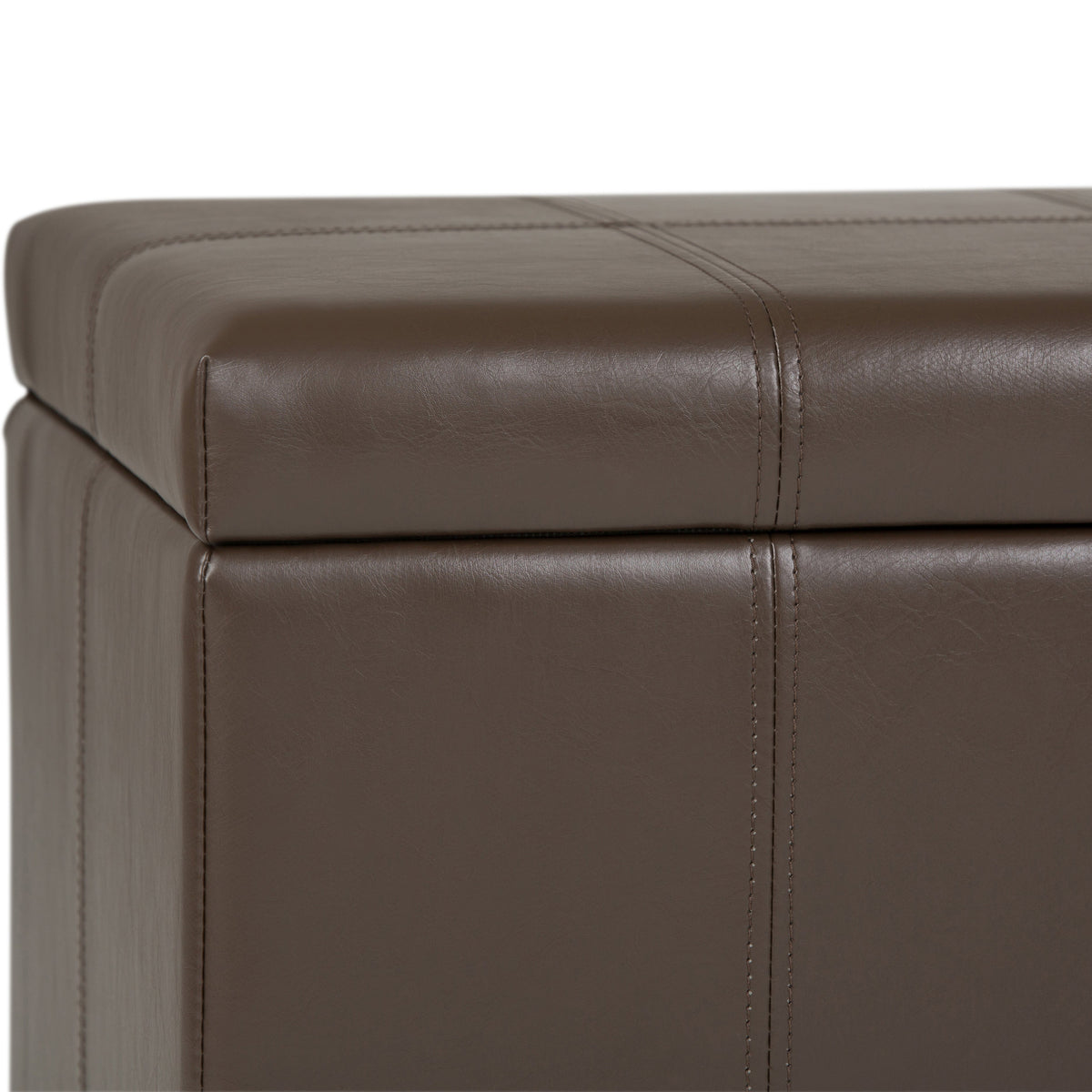 Dover 36 Inch Wide Storage Ottoman Bench in Chocolate