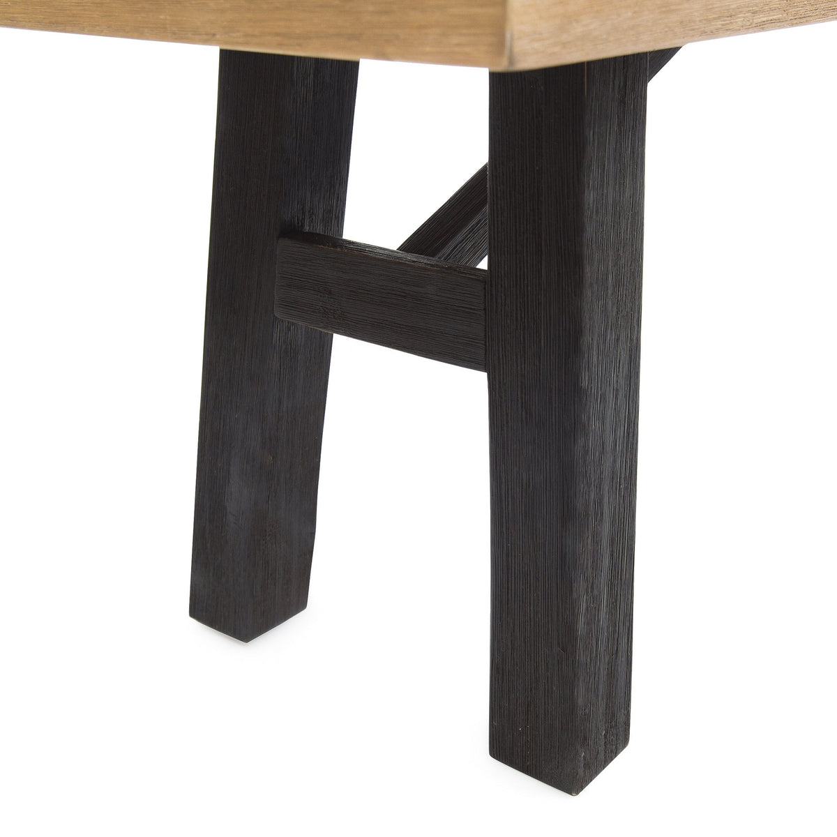 Outdoor Bench with Slat Panel Design and Acacia Wood Frame