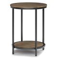 Jenna 18" Wide Solid Mango Wood and Metal Round Side Table