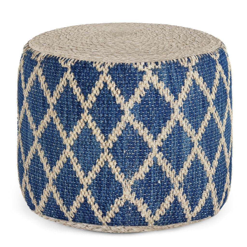 Edgeley 18 Inch Wide Round Pouf in Classic