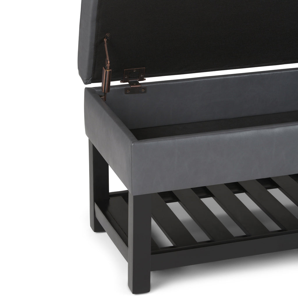 Cosmopolitan Storage Ottoman Bench with Open Bottom - Stone
