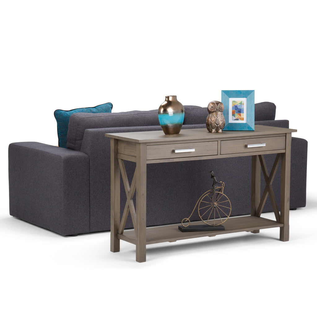 Kitchener 47 Inch Wide Solid Wood Console Sofa Table in Farmhouse
