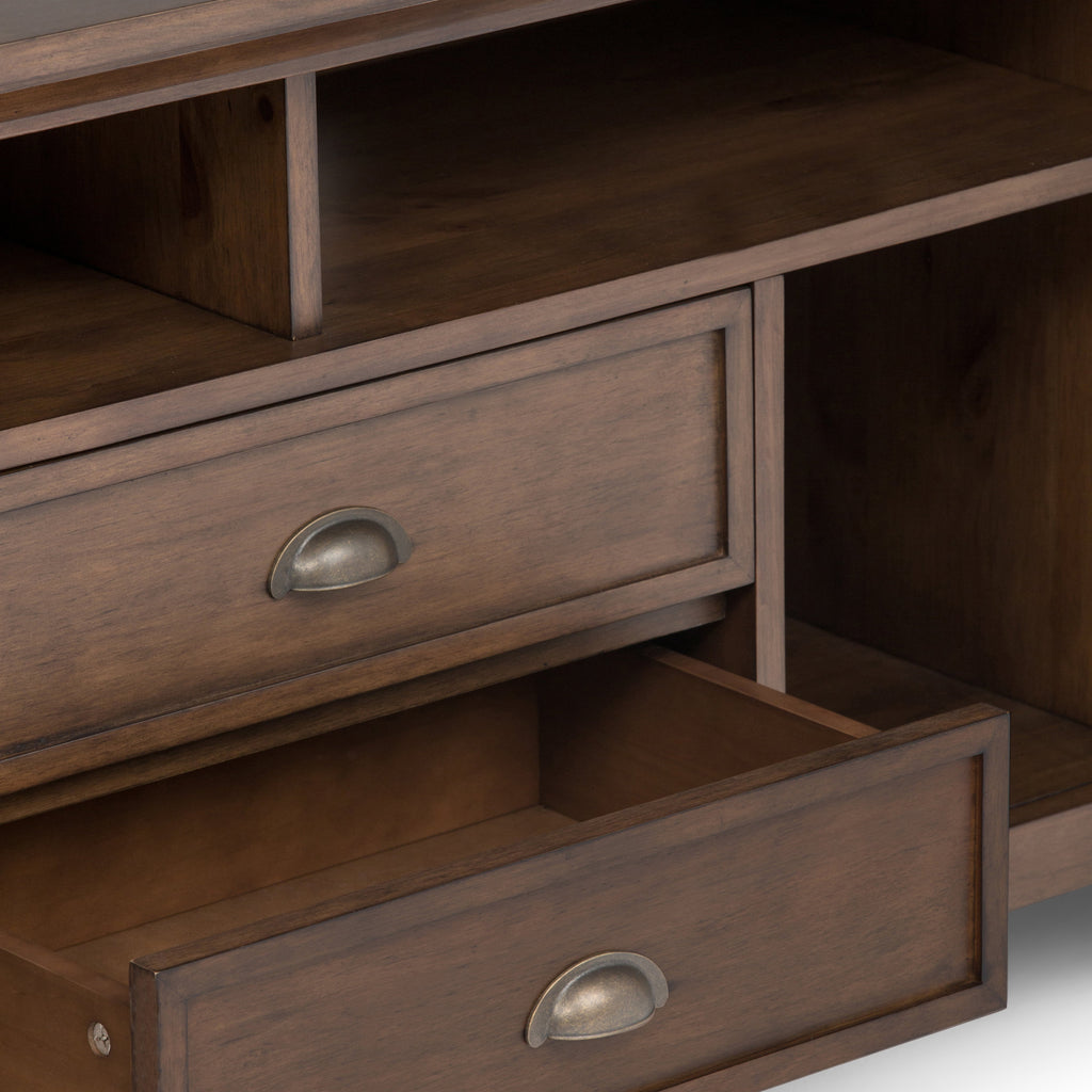 Redmond 72 Inch Wide Solid Wood TV Stand in Rustic