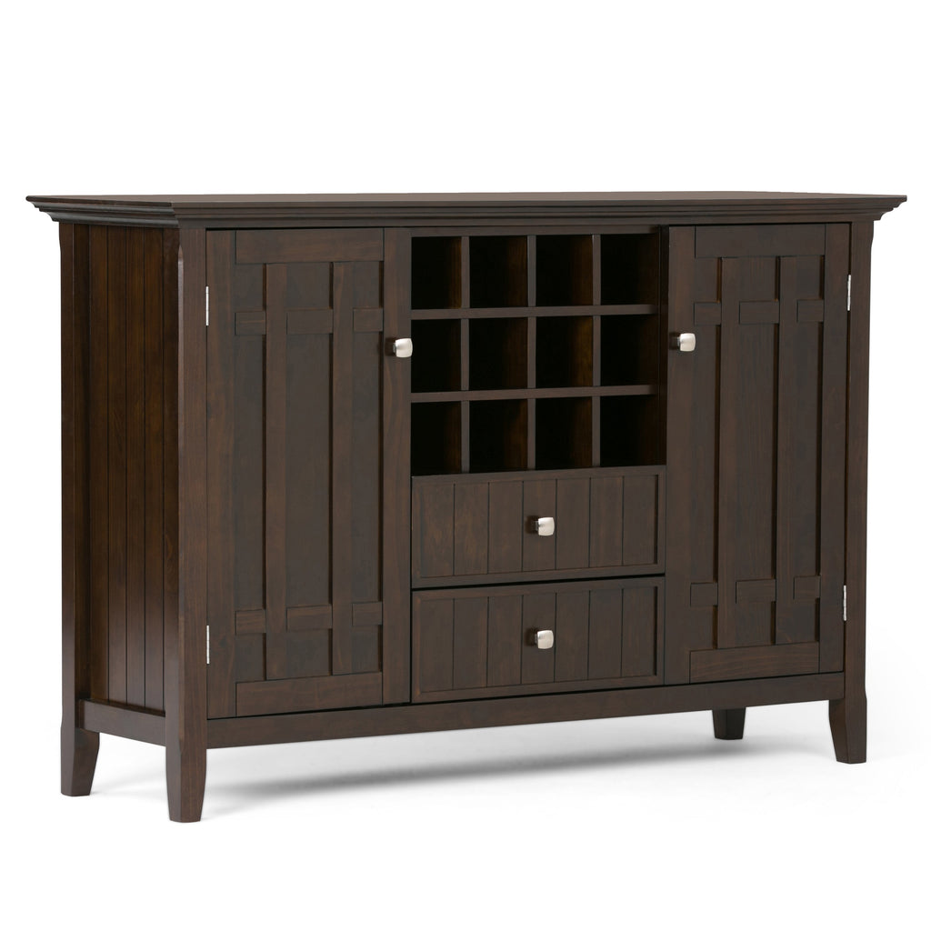 Bedford 54 Inch Wide Solid Wood Sideboard Buffet and Wine Rack