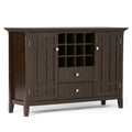 Bedford 54 Inch Wide Solid Wood Sideboard Buffet and Wine Rack