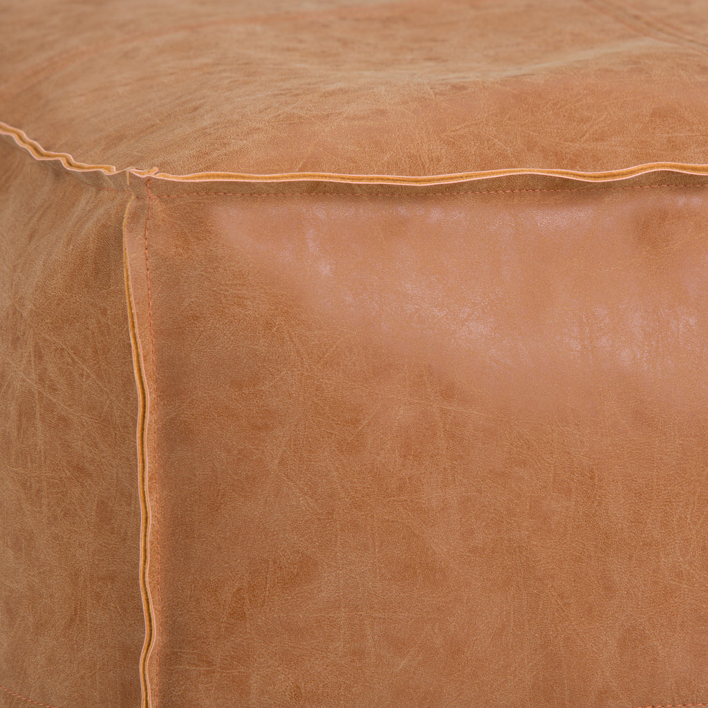 Brody Distressed Square Pouf