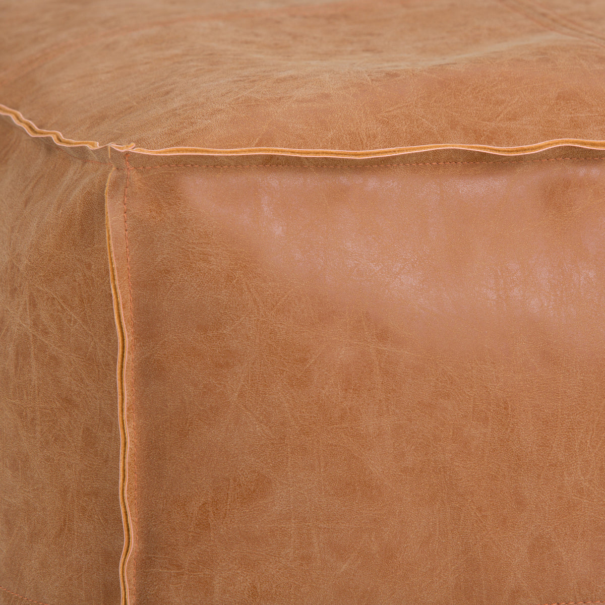 Brody Distressed Square Pouf