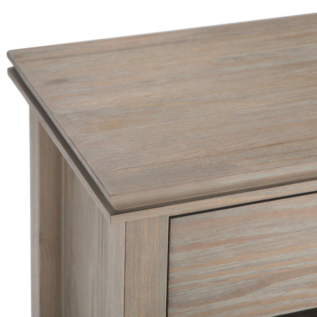 Artisan 24 Inch Wide Solid Wood Bedside Table in Distressed Grey
