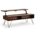 Hunter 48 Inch Wide Solid Mango Wood Lift Top Coffee Table in Umber